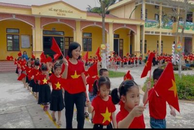 TRƯỜNG MẦM NON TRỰC THẮNG TƯNG BỪNG TỔ CHỨC  NGÀY HỘI THỂ THAO CHO CÁC BÉ.