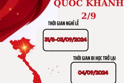 Thông báo về thời gian nghỉ lễ