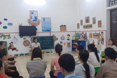 CÔNG TÁC  TRUYỀN THÔNG CỦA NHÀ TRƯỜNG VỀ VIỆC HƯỚNG DẪN PHỤ HUYNH CHUẨN BỊ CHO TRẺ 5-6 TUỔI SẴN SÀNG VÀO HỌC LỚP 1 -Trường mầm non Trực Thắng